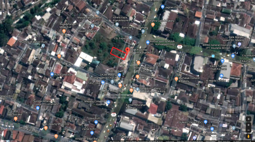 Tanah Dijual Jl Hasyim Ashari Klojen Malang